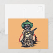 Skeleton Musician Halloween Feiertagspostkarte (Vorne/Hinten)