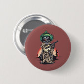 Skeleton Musician Mexican Button (Vorne & Hinten)