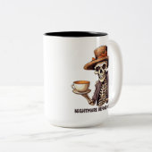 Skeleton Nightmare vor einer Kaffeetasse gruselig (VorderseiteRechts)
