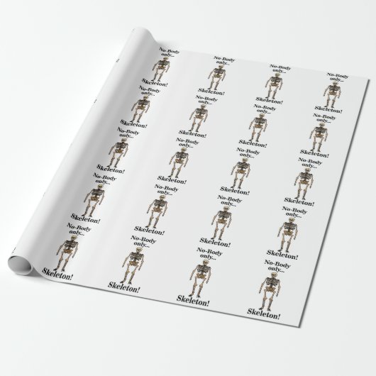 Skeleton No-Body Funny Geschenkpapier (Ungerollt)