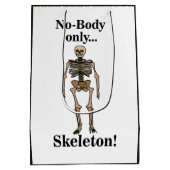 Skeleton No-Body Funny Mittlere Geschenktüte (Rückseite)