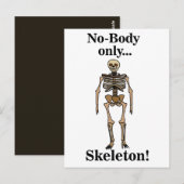 Skeleton No-Body Funny Postkarte (Vorne/Hinten)