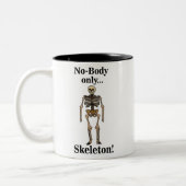 Skeleton No-Body Funny Zweifarbige Tasse (Links)