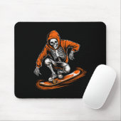 Skeleton Orange Hat Skater mit Skateboard Hallowag Mousepad (Mit Mouse)