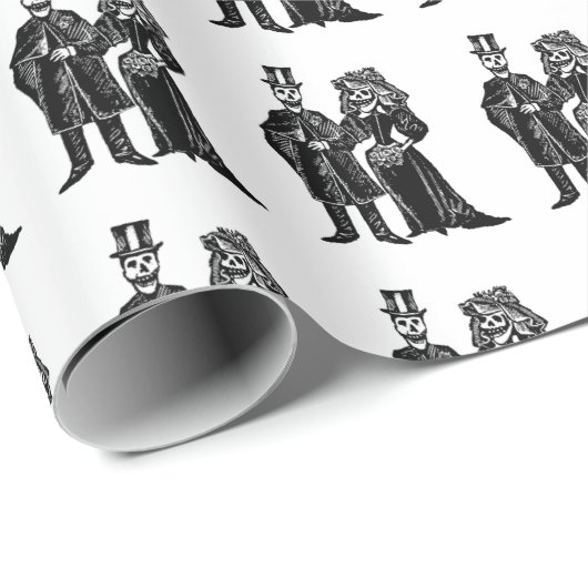 Skeleton-Paar - Geschenkpapier (Anpassen) (Rolleneckpunkt)