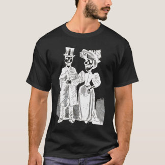 Skeleton Paare auf dunkler T T-Shirt