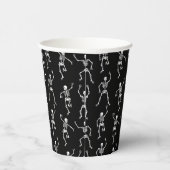 Skeleton-Papier-Tasse mit schwarzem und weißem Spo Pappbecher (Rechts)