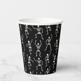 Skeleton-Papier-Tasse mit schwarzem und weißem Spo Pappbecher