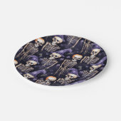 Skeleton Party Hat Halloween Pappteller (Schrägansicht)