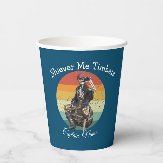 Skeleton Party Pirates Pappbecher (Rückseite)