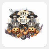 Skeleton Party Quadratischer Aufkleber (Vorderseite)