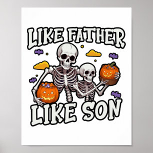 Skeleton Pater Son Matching Halloween-Kostüm Poster