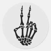 Skeleton Peace Hand Gesture Sticker (Vorderseite)