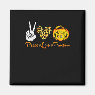 Skeleton Peace Leopard Liebe Beängstigend Pumpkin  Magnet