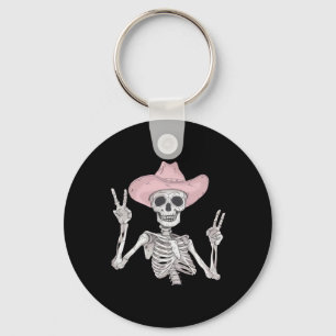 Skeleton Peace Sign Cowboy Hat Western Mexican Hal Schlüsselanhänger