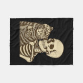 Skeleton Petting Katze Niedlich Halloween Men Boys Fleecedecke (Vorderseite (Horizontal))