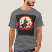 Skeleton Pferd Menschliches Skelett Reiten Schwert T-Shirt (Vorderseite)