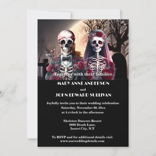 Skeleton-Pflaume Einladung (Vorderseite)