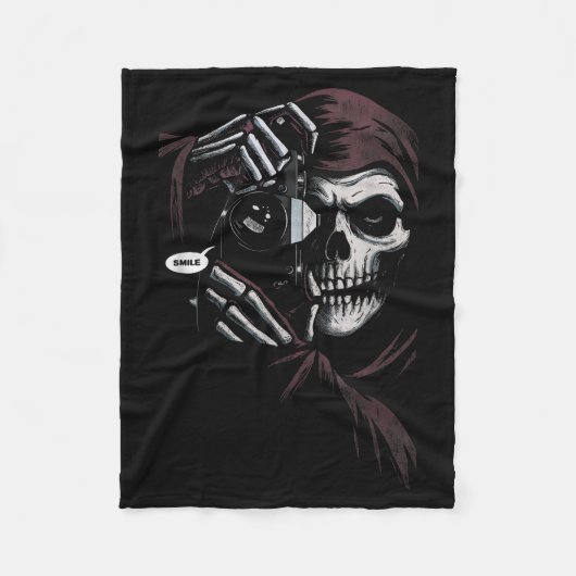 Skeleton Photographer Funny For Men Women  Fleecedecke (Vorderseite)