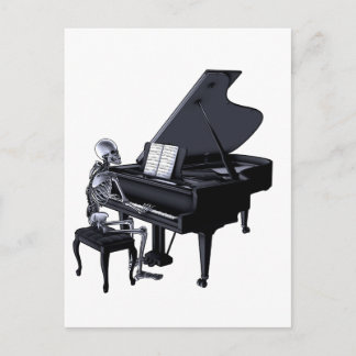 Skeleton Piano Player Postkarte