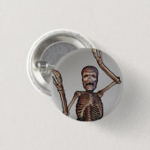 "Skeleton" Pinback Knopf Button (Vorne & Hinten)