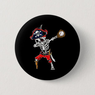 Skeleton Pirate & amp; Baseball-Ball-Halloween-Kos Button