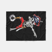 Skeleton Pirate & amp; Fußball-Ball Halloween-Cost Fleecedecke (Vorderseite (Horizontal))