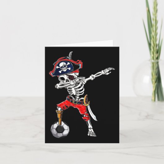 Skeleton Pirate & amp; Fußball-Ball Halloween-Cost Karte (Vorderseite)