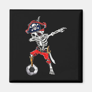 Skeleton Pirate & amp; Fußball-Ball Halloween-Cost Magnet