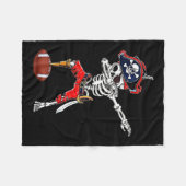 Skeleton Pirate & amp; Fußball-Ball Halloween Fleecedecke (Vorderseite (Horizontal))