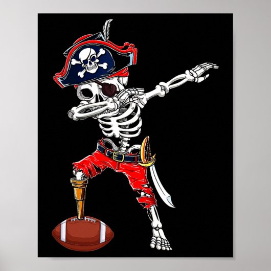 Skeleton Pirate & amp; Fußball-Ball Halloween Poster (Vorne)