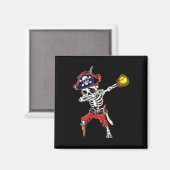 Skeleton Pirate & amp; Softball Ball Halloween Magnet (Vorderseite/Rückseite)