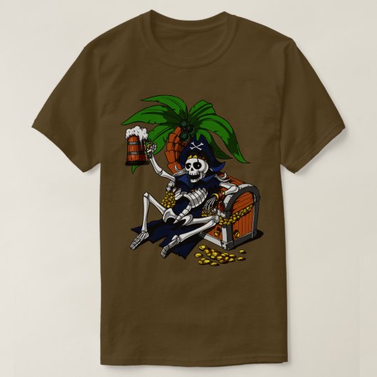Skeleton Pirate Beer Party T-Shirt (Design vorne)