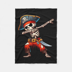Skeleton Pirate Halloween Kids Pirate Fleecedecke