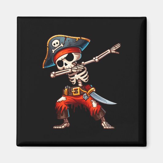Skeleton Pirate Halloween Kids Pirate Magnet (Vorne)
