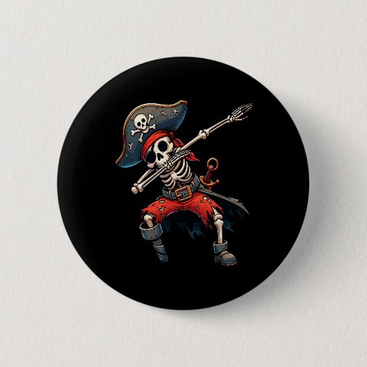 Skeleton Pirate Kids Button (Vorderseite)