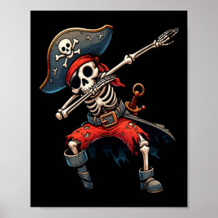 Skeleton Pirate Kids Poster