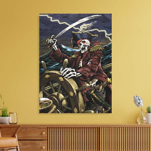 Skeleton Pirate Leinwand (Insitu (Wohnzimmer))
