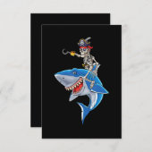 Skeleton Pirate Riding Hai Niedlich Boys Halloween Begleitkarte (Vorne/Hinten)