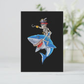 Skeleton Pirate Riding Hai Niedlich Boys Halloween Begleitkarte (Stehend Vorderseite)
