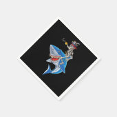 Skeleton Pirate Riding Hai Niedlich Boys Halloween Serviette (Ecke)