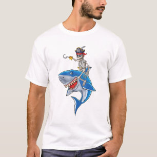 Skeleton Pirate Riding Hai Niedlich Boys Halloween T-Shirt