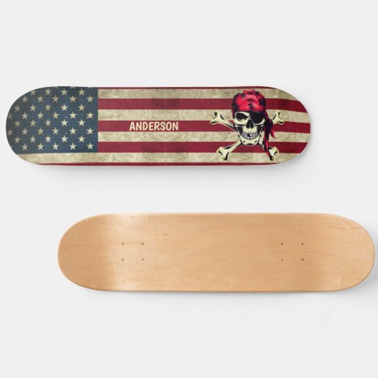 Skeleton Pirate Skateboard (Horizontal)