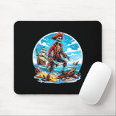 Skeleton Pirate T-Shirt Skull Halloween Skeleton P Mousepad (Mit Mouse)