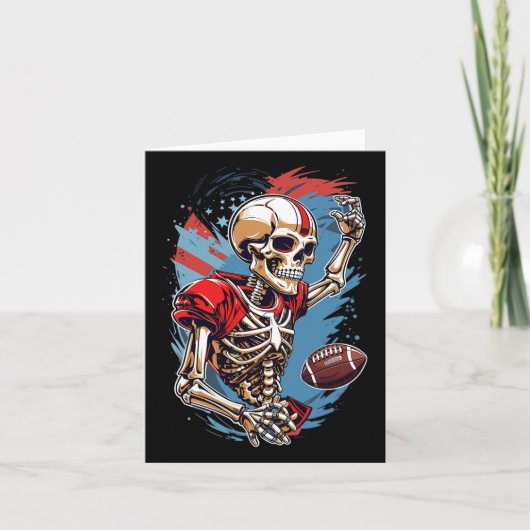 Skeleton Playing American Footbyll Abstrakt Graphi Karte (Vorderseite)