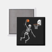 Skeleton Playing Basketball Funny Halloween Men Bo Magnet (Vorderseite/Rückseite)