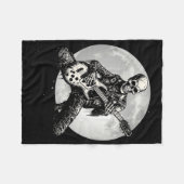 Skeleton Playing Gitarre Punk Rock Musik Halloween Fleecedecke (Vorderseite (Horizontal))