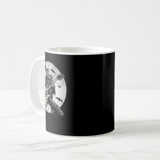 Skeleton Playing Gitarre Punk Rock Musik Halloween Kaffeetasse (Vorderseite Links)