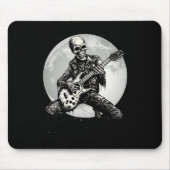 Skeleton Playing Gitarre Punk Rock Musik Halloween Mousepad (Vorne)
