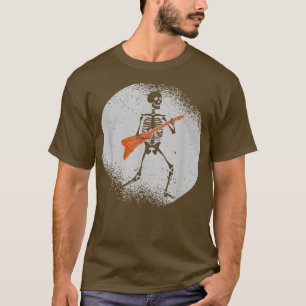 Skeleton Playing Gitarre Rock Moon Halloween Musik T-Shirt